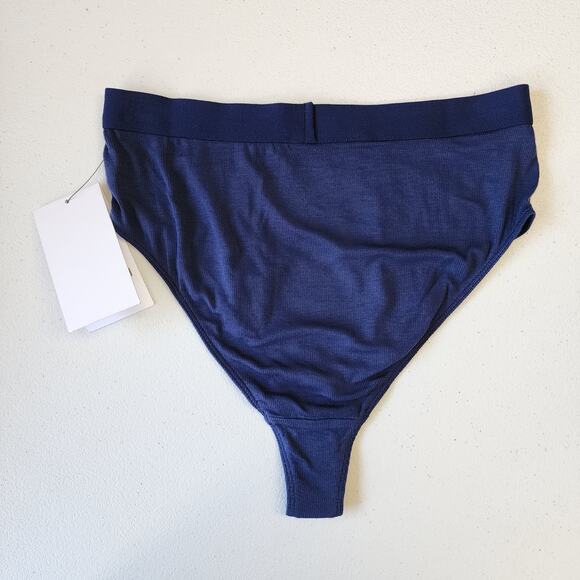 LUNYA Soft Modal Rib Brief In Sincere Blue Set of 3 XS NWT - Picture 8 of 9